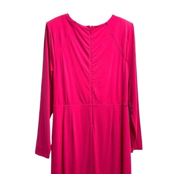 Eloquii front twist midi dress Size 18 magenta hot pink‎ - Picture 9 of 11